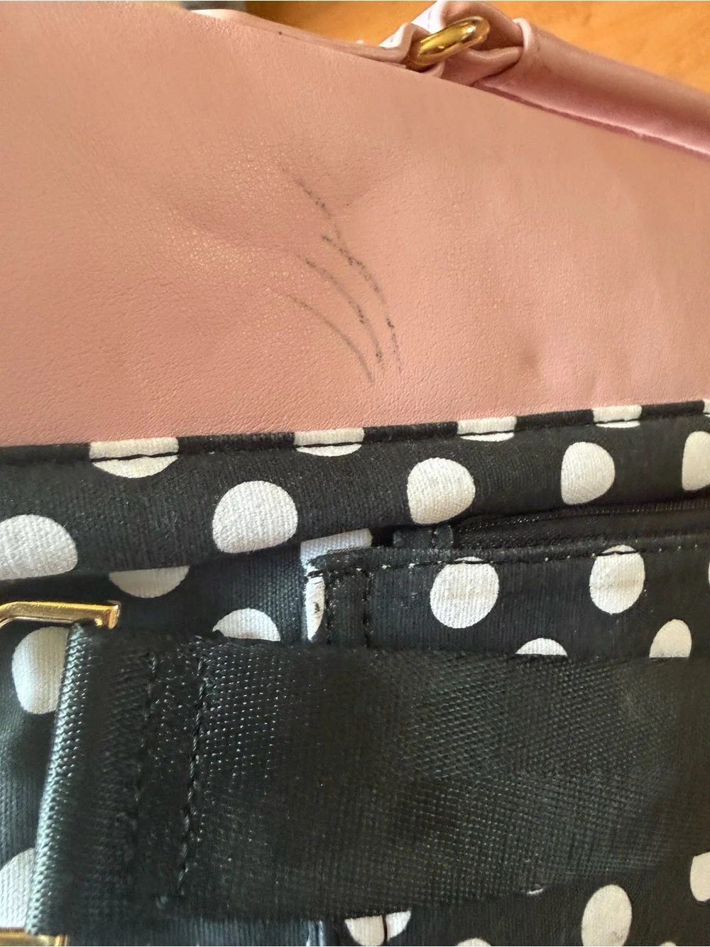 Polka Dot Pink Flap Laptop Bag with Shoulder Strap - Unknown Brand